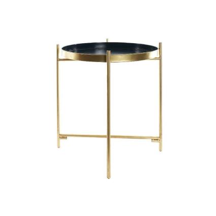 Mesa de apoio  Dourado Metal Azul Marinho (40 x 40 x 50 cm)