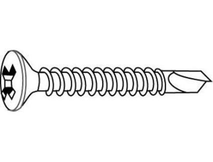 Parafuso CHEMITOOL Autoperfurante Cabeça Embeber Phillips DIN 7504P 6,3x50 Zincado Branco