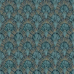 Papel de parede ABANICO AZUL DOURADO