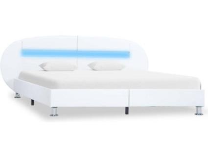 Estrutura de Cama  285434  (Branco - Couro Artificial - Compatível com Colchão: 120x200 cm)