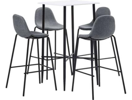 Conjunto de Bar  5 Peças (Cinzento - Tecido - 51 x 49 x 99 cm)