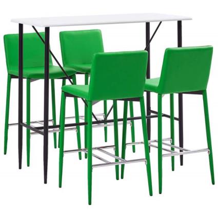 Conjunto de Bar  5 Peças (Verde - Couro Artificial - 120 x 60 x 110 cm)