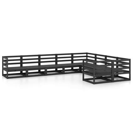 Conjunto de Jardim  9 Peças (Preto - Madeira - 70x70x67 cm)