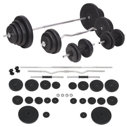 Conjunto de Barra com Halteres  (120Kg - Cimento)