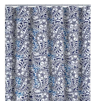Cortina de Banho  Oriental (Polietileno - 180x200 cm - Azul)