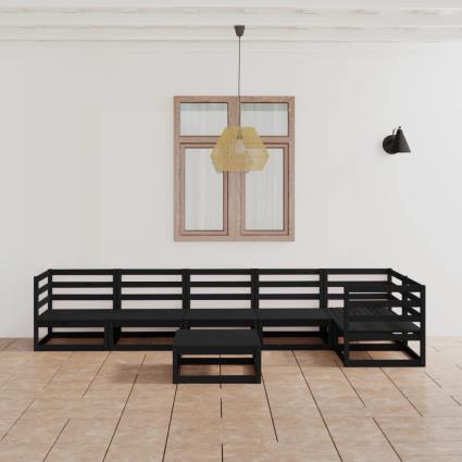 Conjunto de Jardim  7 Peças (Preto - Madeira - 70x70x67 cm)