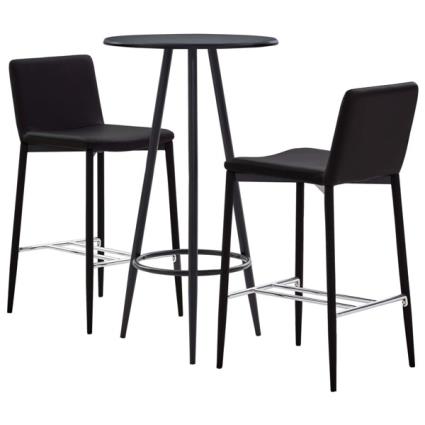 Conjunto de Bar  3 Peças (Castanho - Couro Artificial - 60 x 107.5 cm)