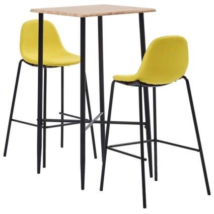 Conjunto de Bar  3 Peças (Amarelo - Tecido - 60 x 60 x 111 cm)