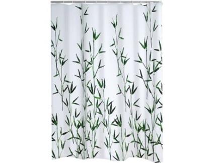 Cortina de Banho  Bambus (Tecido - 180x200 cm - Verde)