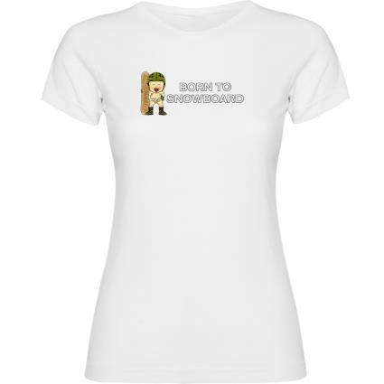 Camiseta De Manga Curta Born To Snowboard XL White
