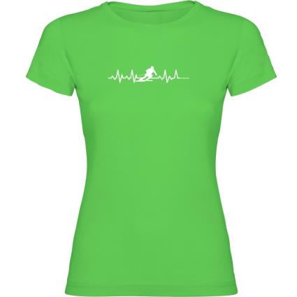 Camiseta De Manga Curta Skiing Heartbeat L Light Green