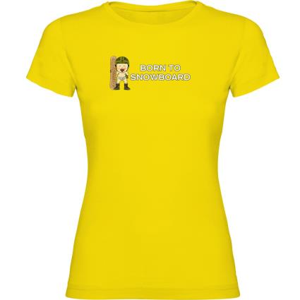 Camiseta De Manga Curta Born To Snowboard M Yellow