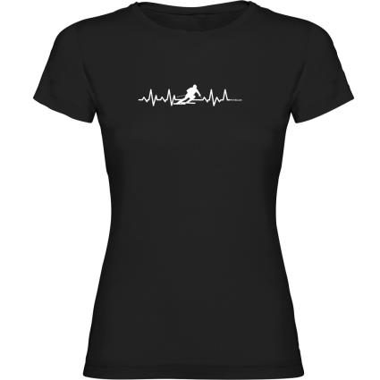 Camiseta De Manga Curta Skiing Heartbeat L Black