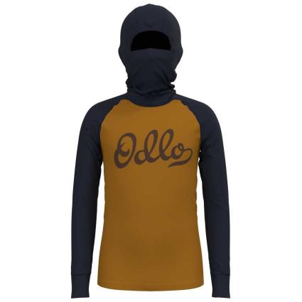 159269 Active Warm Facemask Eco Long Sleeve T-shirt 116 cm Dark Sapphire / Buckthorn Brown