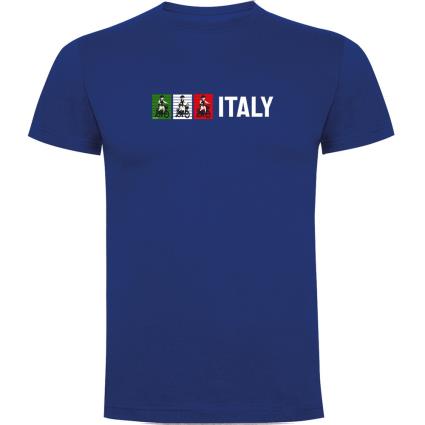 Camiseta De Manga Curta Italy 2XL Royal Blue