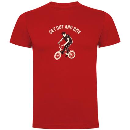 Camiseta De Manga Curta Get Out And Bmx 2XL Red