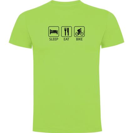 Camiseta De Manga Curta Sleep Eat And Bike M Light Green