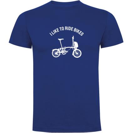 Camiseta De Manga Curta I Like To Ride Bikes S Royal Blue