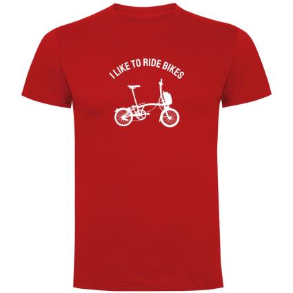 Camiseta De Manga Curta I Like To Ride Bikes L Red