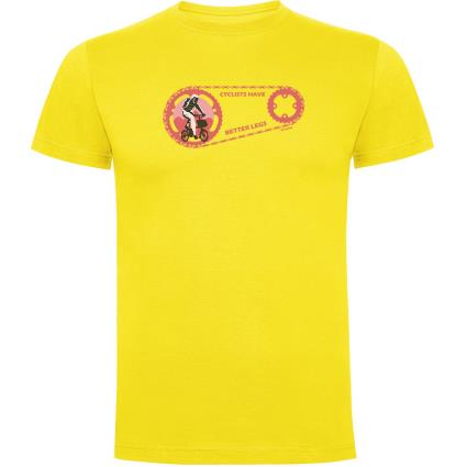 Camiseta De Manga Curta Cyclists Have Better Legs 2XL Yellow