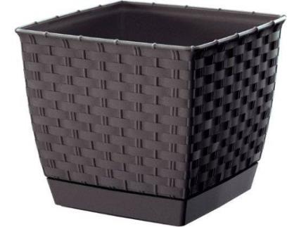 Vaso  Ratolla Square (Castanho - 14.5 x 14.5 x 12.6 cm)