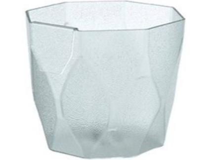 Vaso  Rocka P Transparente (Branco - 12.6 x 12.6 x 10 cm)