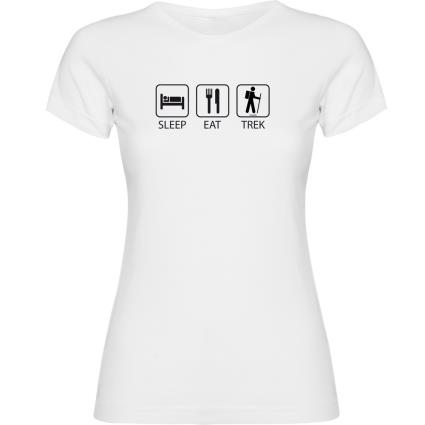 Camiseta De Manga Curta Sleep Eat And Trek XL White