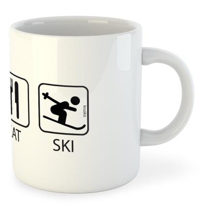 Caneca Sleep Eat And Ski 325ml 325 ml (11 oz) White