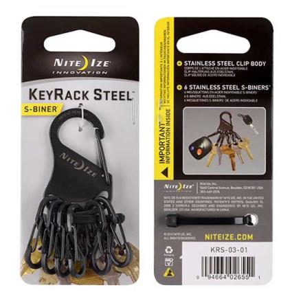 Chaveiro Keyrack Steel S-biner 6 Unidades One Size Assoreted