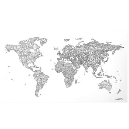 Mapa Do Mundo Para Colorir To Color In With Country Specific Doodles One Size