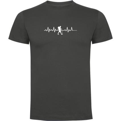 Camiseta De Manga Curta Trekking Heartbeat XL Dark Grey