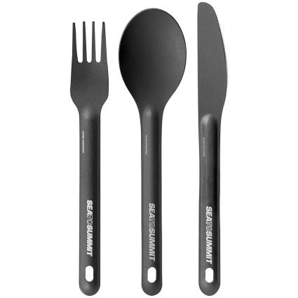 Alphalite Cutlery Set 3pc Knife. Fork And Spoon One Size Black