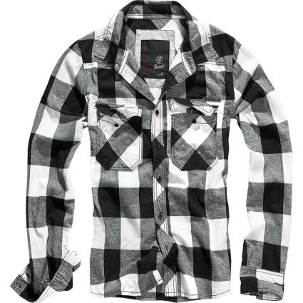 Camisa Manga Comprida Check 6XL White / Black