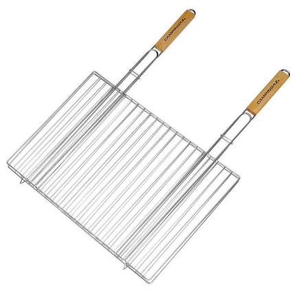 Large Rectangular Double Grid Basket One Size Silver