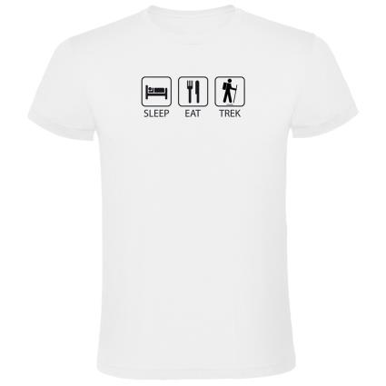 Camiseta De Manga Curta Sleep Eat And Trek S White