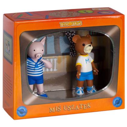 Urso E Figura De Exibição De Tv De Leitão Uszatek One Size Multicolor