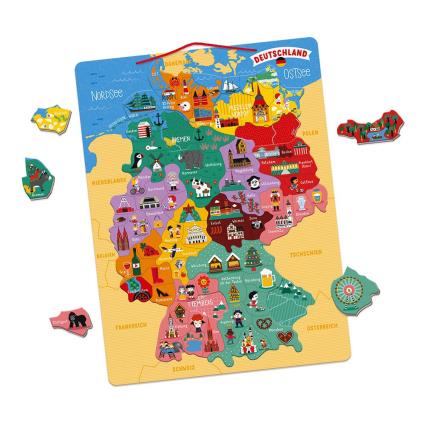 Magnetic German Map 7 Years-12 Years Multicolor