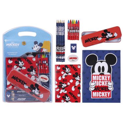 Conjunto De Papelaria Blister Mickey 6-12 Years Blue