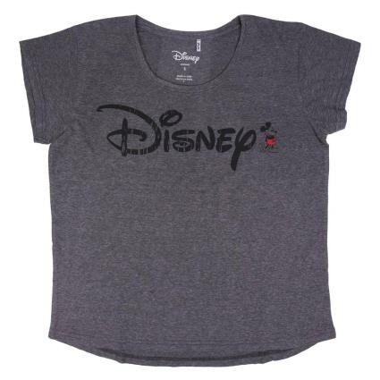 Camiseta De Manga Curta Premium Acid Wash Disney L Dark Gray