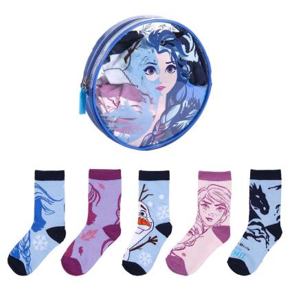 Meias Frozen Ii 5 Pares EU 28-33 Blue / Pink / Purple