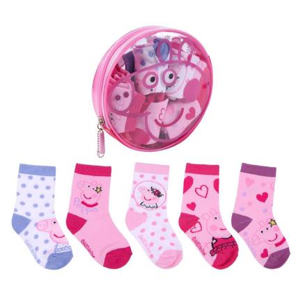 Meias Peppa Pig 5 Pares EU 15-16 White / Pink / Purple