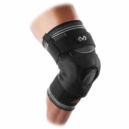 Elite Engineered Elastic Knee Brace With Dual Wrap And Hinges L Black