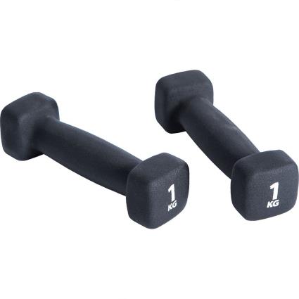 Halteres Revestidos De Neoprene Par 1 Kg 1 kg Black