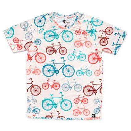 Camiseta De Manga Curta Bike S White / Blue / Orange
