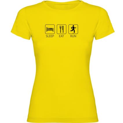 Camiseta De Manga Curta Sleep Eat And Run 2XL Yellow