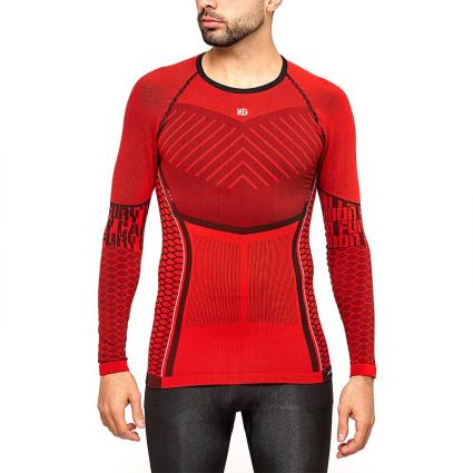 Camiseta De Manga Comprida Carbon Fury Technical Compressive S Red