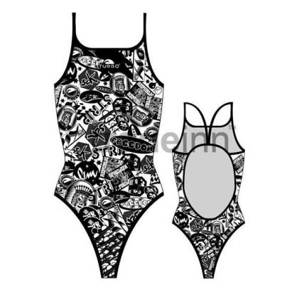 Roupa De Banho Stickers S Black / White