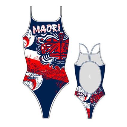 Fato De Banho Flag Thin Strap Maori 7-8 Years red / navy
