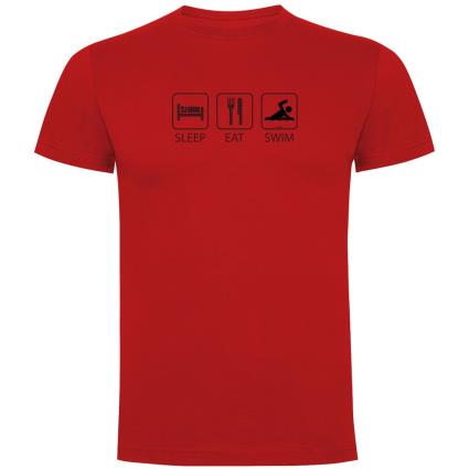Camiseta De Manga Curta Sleep Eat And Swim M Red