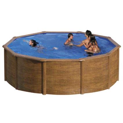 Piscina Aspecto Madeira De Aço Sicilia 460 x 120 cm Brown / Blue